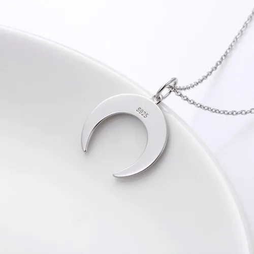 Miniatura 5 de Gargantilla ajustable de plata de ley S925 con colgante, joyería para mujeres y niñas., plata de ley