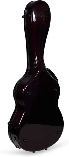 Miniatura 2 de Crossrock Air Carbon - Funda para guitarra clásica 4/4, carcasa rígida de fibra de carbono 100% con mochila y funda protectora, color rojo