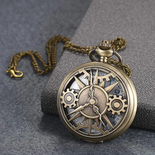 Miniatura 6 de JewelryWe Reloj de bolsillo con diseño de mapa de The Marauder's - Reloj de cuarzo clásico con cadena