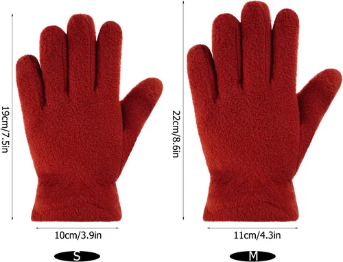 Miniatura 2 de SATINIOR 3 pares de guantes de invierno de forro polar para niños, guantes de dedos completos cálidos para niños y niñas, suministros de actividades