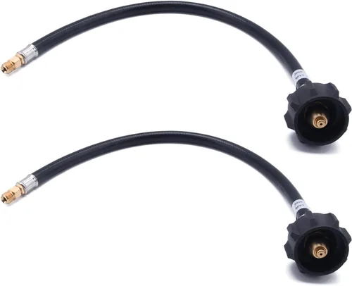 GGC Conector QCC1 de manguera de coleta de propano RV de 1.5 pies con destello macho invertido de 1/4 '' (2PCS)