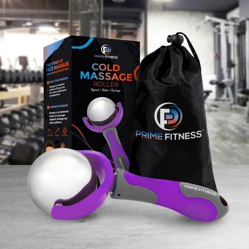 Miniatura 2 de PRIME Fitness bola giratoria para masajes en frío Terapia en frío Bola rodante de hielo con mango palo criogénico Alivio del dolor muscular