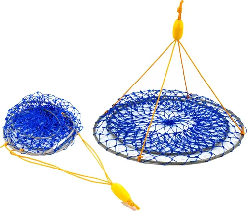Miniatura 8 de Stainless Collapsible Crab Net with 100ft Rope, Bait Bag, Clip & Ruler – 6 Pieces Portable Crab Trap for Easy Storage – Durable Grid Design for Dock