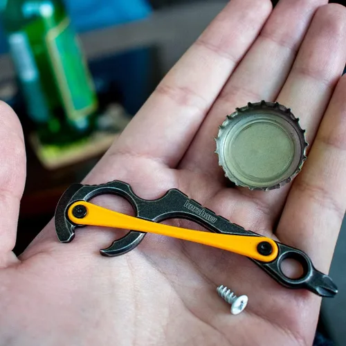 Miniatura 4 de Kershaw Downforce - Llavero multifunción, naranja, llavero con abrebotellas, destornillador Phillips y cabeza plana, mini barra de palanca y agujero