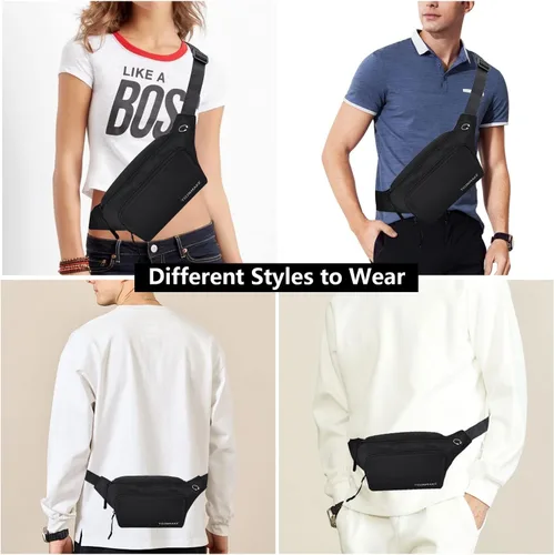 Miniatura 5 de Riñonera para mujeres y hombres con cinturón para correr, XX-Negro, Deporte, a la moda