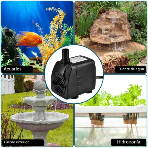Miniatura 7 de DOMICA Bomba de fuente ultra silenciosa de 220 GPH (15 W 800 L/H), pequeña bomba sumergible para estanque, característica de agua, acuarios