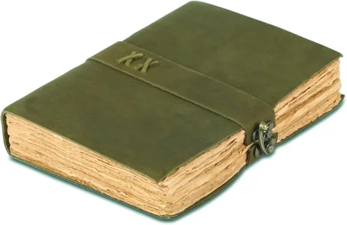 Miniatura 16 de Diario de cuero vintage hecho a mano de búfalo no rellenable con papel de borde irregular – Diario encuadernado en cuero para mujeres, hombres