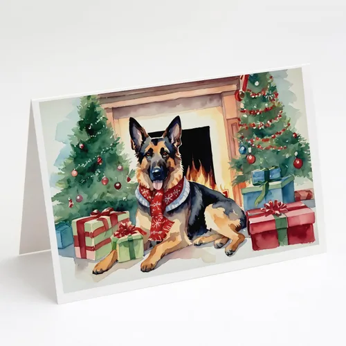 Miniatura 86 de Caroline's Treasures DAC2753GCA7P Paquete de 8 tarjetas de felicitación navideña acogedora de Husky siberiano Tarjetas en blanco con sobres