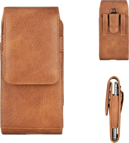 Miniatura 8 de Funda de cuero para iPhone 17 Pro, Samsung, Motorola, Xiaomi, funda de protección Huawei, funda de protección para teléfono con hebilla de cinturón