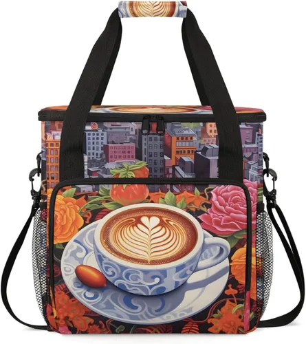 Miniatura 14 de Bolsa de viaje para cafetera Keurig K-Mini/K-Mini Plus con aislamiento impermeable con bolsillos para K-Cup portátil de una sola porción