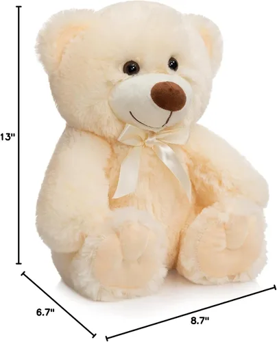 Miniatura 9 de Oso de peluche súper color, juguete de peluche para niños, novia, familia, felicitaciones, baby shower, cumpleaños, beige, 14 pulgadas