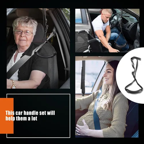 Miniatura 9 de KOUNATSURI Asa de Ayuda para Coche para Ancianos Manija de Puerta de Coche Manija Multifuncional Manija de Pestillo de Puerta de Coche para Personas