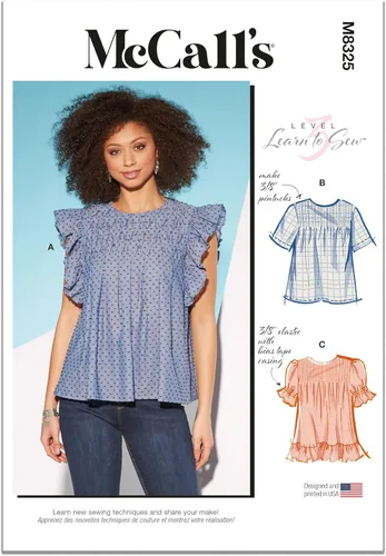 McCall's Kit de patrones de costura Misses' Tops, código de diseño M8325, tallas LRG-XLG-XXL