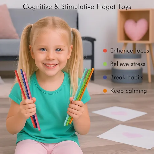 Miniatura 3 de Juguetes sensoriales antiestrés para niños y adultos, 6 unidades de palos flexibles para aliviar el estrés y la ansiedad autista, TDAH, calma, Arco