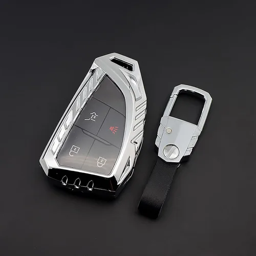Miniatura 8 de para llavero Chevy Funda con llavero, Funda de protección de aleación de zinc Compatible con 2021 2022 2023 Chevy Suburban Silverado Tahoe GMC Yukon