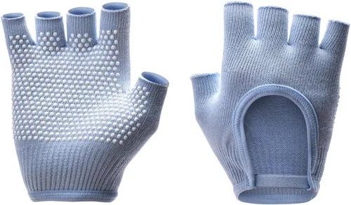 Miniatura 12 de Guantes de yoga antideslizantes sin dedos, ideales para pilates, barras, yoga de aire y entrenamientos de fitness, tela transpirable con agarre