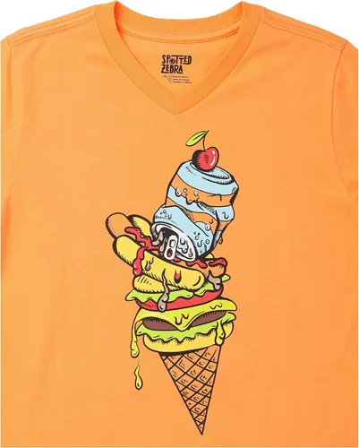 Miniatura 6 de Tienda Essentials Camiseta de manga corta con cuello en V para niños y niños pequeños (cebra previamente manchada), multipaquetes