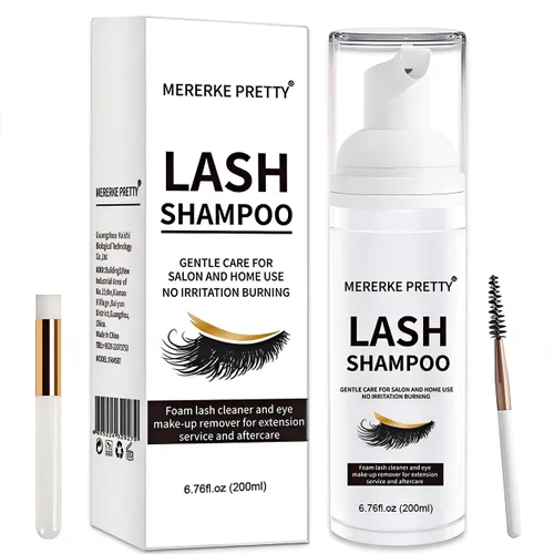 Miniatura 8 de Champú para extensión de pestañas 50 ml + cepillo - Limpiador espumoso para párpados - Libre de parabenos y sulfatos sensibles - Lavado de pestañas