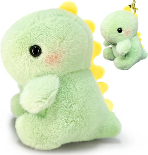 Miniatura 8 de Animales de peluche de dinosaurio para niñas y niños, mini llaveros de peluche para niños, juguete de peluche de dinosaurios, lindo animal