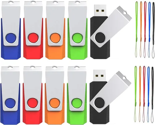 Miniatura 11 de Unidad flash de 16 GB, paquete de 20 unidades de memoria USB 2.0 para almacenamiento de datos y copia de seguridad (colores mixtos)