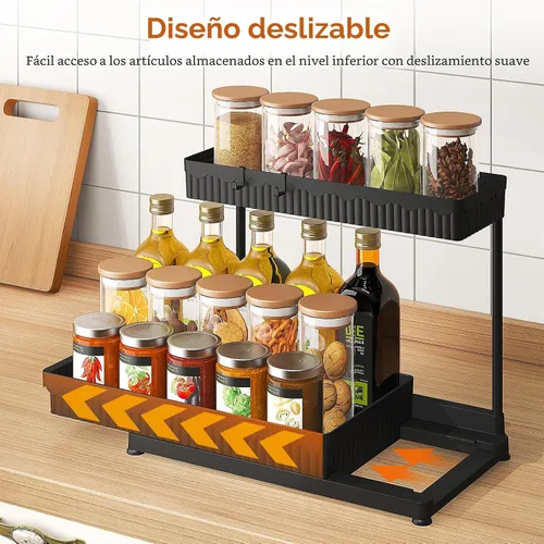 Miniatura 3 de Sevenblue Paquete de 3 Organizadores Multiusos para Debajo del Fregadero y Almacenamiento, Organizador de Gabinete Extraíble en Forma de L 2025