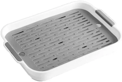 Miniatura 10 de Gigicloud Caja de arena de conejo con rejilla, 10.5 x 7.2 pulgadas, bandeja de arena para conejillos de indias, anti-rotación para mascotas, Doble