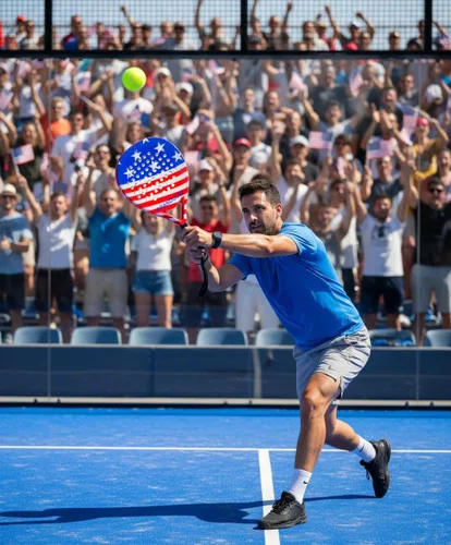 Miniatura 8 de Raqueta de pádel de fibra de carbono Power Lite Pop Tennis Paddle Paddleball raquetas US Flag
