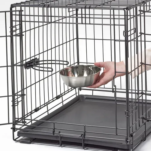 Miniatura 7 de MidWest Homes for Pets Kit de inicio de jaula iCrate de doble puerta, paquete de jaula para perros de 24 pulgadas para razas pequeñas, incluye Negro