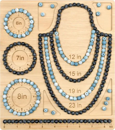 Miniatura 15 de Petoysoso Tableros de cuentas para la fabricación de joyas, tablero de cuentas de bambú para pulseras de joyería, tablero de cuentas de pulsera