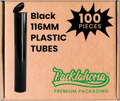 Paquete de 100 tubos de 4.567 in, color negro, tamaño King, tubos de plástico con tapa para apretar, herméticos, resistentes al agua y a prueba de