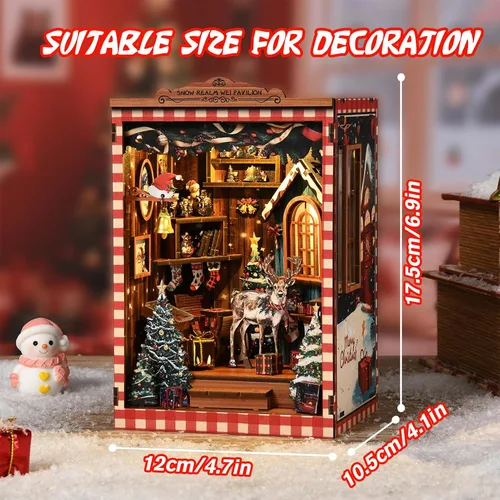 Miniatura 2 de KERNOWO Kit de Rincón de Libros, Rompecabezas de Madera 3D DIY para Adultos, Adolescentes y Principiantes, Kit de Casa Pequeña en Miniatura