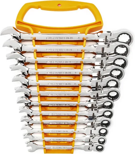 Miniatura 5 de GEARWRENCH Juego de llaves combinadas de trinquete con cabezal flexible de 7 piezas, 12 puntos, SAE - 9700