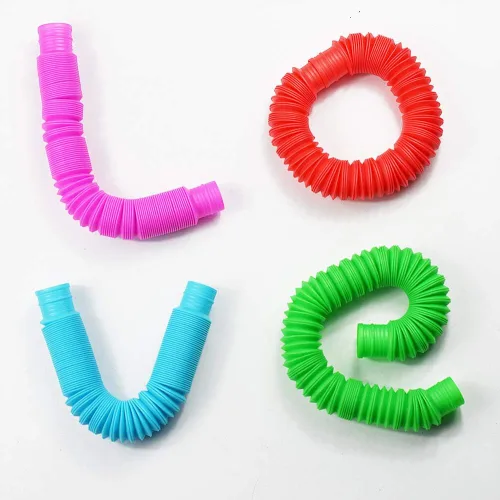 Miniatura 8 de Juguetes sensoriales Pop Tubes, juguetes sensoriales para niños y adultos, tubos multicolor para reventar (4 unidades)