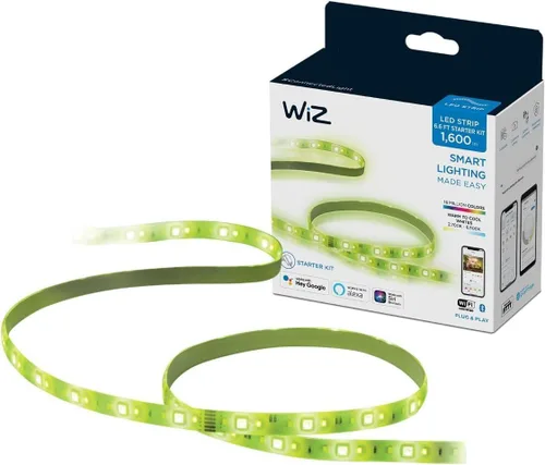 WiZ Connected Tira de luz inteligente LED RGB de 6 pies que cambia de color - Se conecta a tu Wi-Fi existente de 2.4 GHz - Control con la aplicación