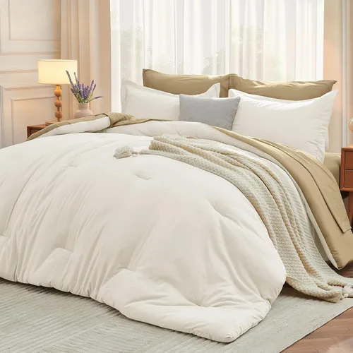 Miniatura 48 de MUXHOMO Juego de edredón de 5 piezas Twin XL, cama suave en una bolsa tamaño Twin XL, juego de ropa de cama para todas las estaciones con edredón