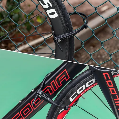 Miniatura 2 de CXWXC Cerradura de amarre con cremallera, 4 dígitos para casco de bicicleta, motocicleta, patineta, esquís, snowboard, cochecito y gabinete, ideal