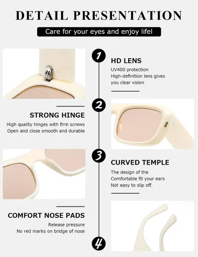 Miniatura 7 de kimorn Gafas de sol para mujeres y hombres, de moda, retro, de los años 90, vintage, Y2K, de gran tamaño, con marco cuadrado, sombras K1337