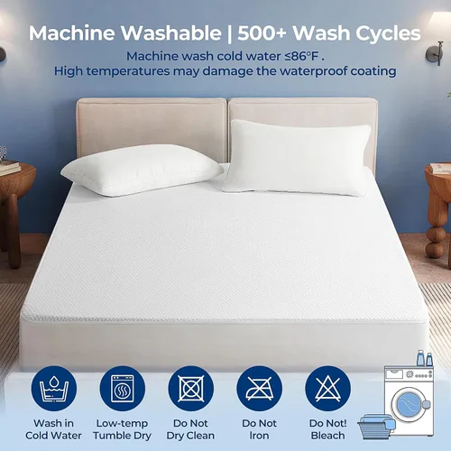 Miniatura 7 de TASTELIFE Protector de Cama Gemela Impermeable, Funda de Colchón Ultra Suave y Transpirable con Bolsillo Profundo Ajustable de hasta 8"-21