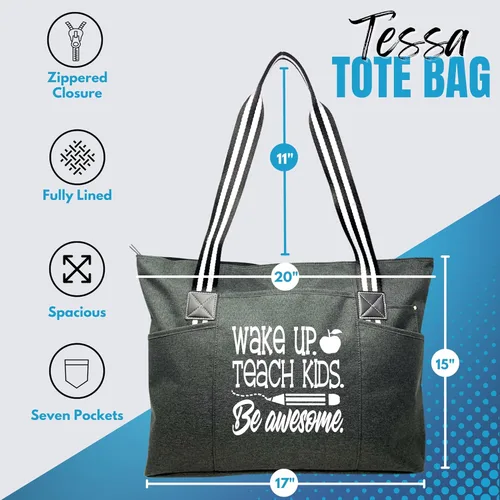Miniatura 55 de Brooke & Jess Designs Teacher Tote Bag for Work - Teacher Handbag Gifts for Women, Teacher Bag Best Teacher Appreciation Gift