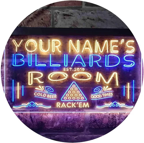 Miniatura 14 de ADVPRO Letrero de neón LED de un solo color personalizado con temática de billar, sala de billar, 12 x 8.5 pulgadas, st4s32-pj1-tm-b