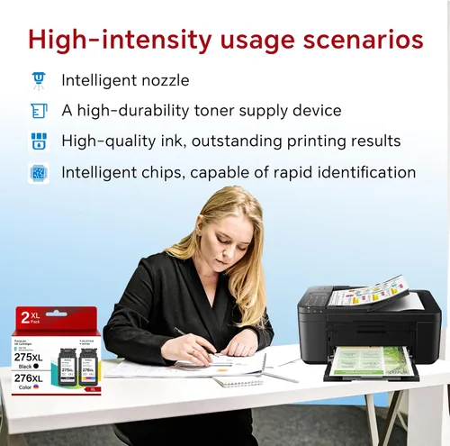 Miniatura 3 de 275XL 276XL - Paquete combinado de cartuchos de tinta de repuesto para Canon Ink PG-275 CL-276 compatible con Pixma TR4720 Series TR4722 TS3520