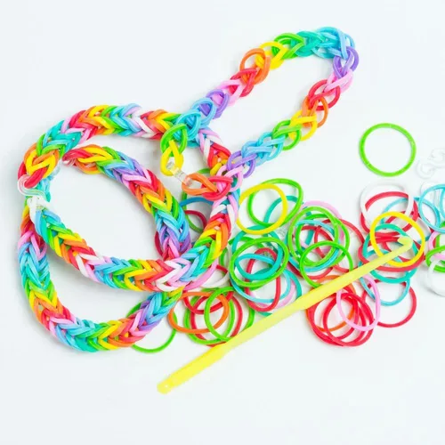 Miniatura 2 de Kit de 3000 bandas de goma de telar con 75 clips, 5 ganchos, kit de fabricación de pulseras de primera calidad para niños, tejer, regalo de A-Café