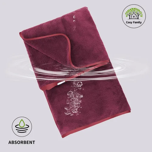 Miniatura 6 de Cosy Family Juego de toallas de microfibra de 8 piezas, 2 toallas de baño, 2 toallas de mano y 4 paños de lavado, toallas ultra suaves y altamente