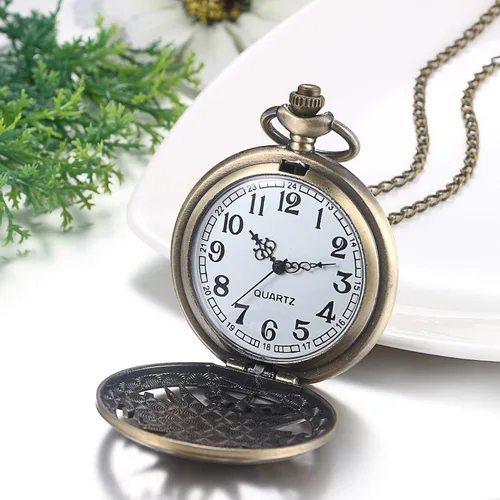 Miniatura 2 de JewelryWe Reloj de bolsillo con diseño de mapa de The Marauder's - Reloj de cuarzo clásico con cadena