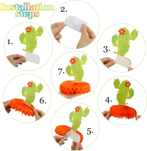 Miniatura 3 de Oudain 12 piezas de decoración de fiesta para fiestas, 3 piezas de 108 x 54 pulgadas, mantel de plástico Cinco de Mayo con 9 piezas de nido de abeja