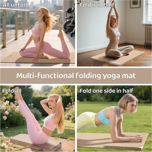 Miniatura 5 de Foldable Yoga Mat Exercise Mat for Home Workout, Comfortable and Durable, 8mm Thick Portable Folding Mat, Non-Slip, Pilates Mat Thick, Outdoor Use