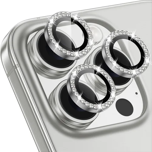 Miniatura 45 de Protector de Lente de Cámara Bling para iPhone 17 Pro / 17 Pro Max, Anillo de Metal con Diamante Individual con Dureza 9H, Protector de Pantalla