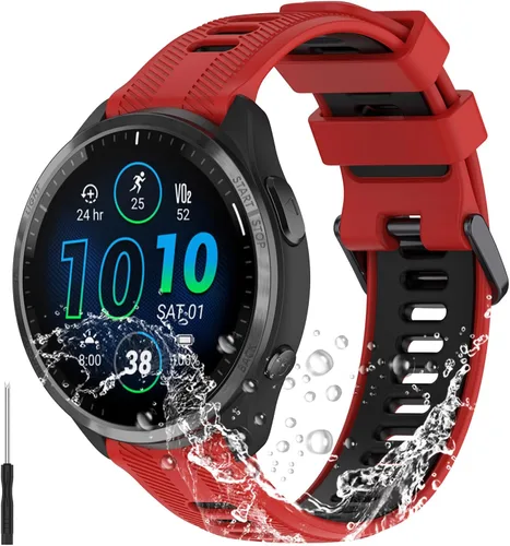 Miimall Compatible con Forerunner 965 Band, 0.866 in Correa ajustable de silicona suave de repuesto para reloj deportivo Garmin Forerunner 965/965