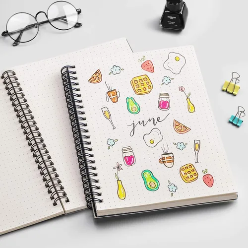 Miniatura 6 de EMSHOI Cuaderno de espiral punteado de 7.48 x 10.15 pulgadas, paquete de 2 320 páginas de papel grueso de 3.53 oz/m², cuaderno de cuadrícula