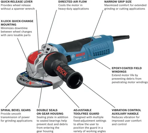 Miniatura 2 de Bosch GWX13-50 5 pulgadas Amoladora angular X-LOCK